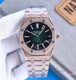 Copy Iced Out Audemars Piguet Royal Oak Jumbo Watch Rose Gold Swiss 3120